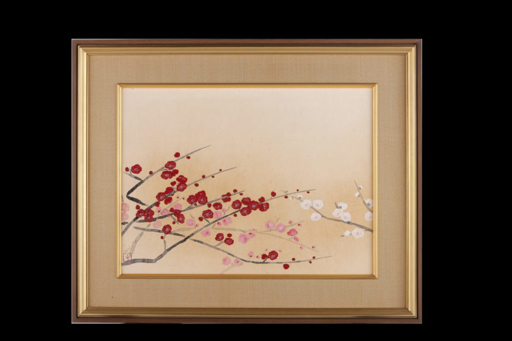 守屋多々志 紅白梅 | 美濃和紙・掛軸・絵画の販売、買取なら(株)後藤紙